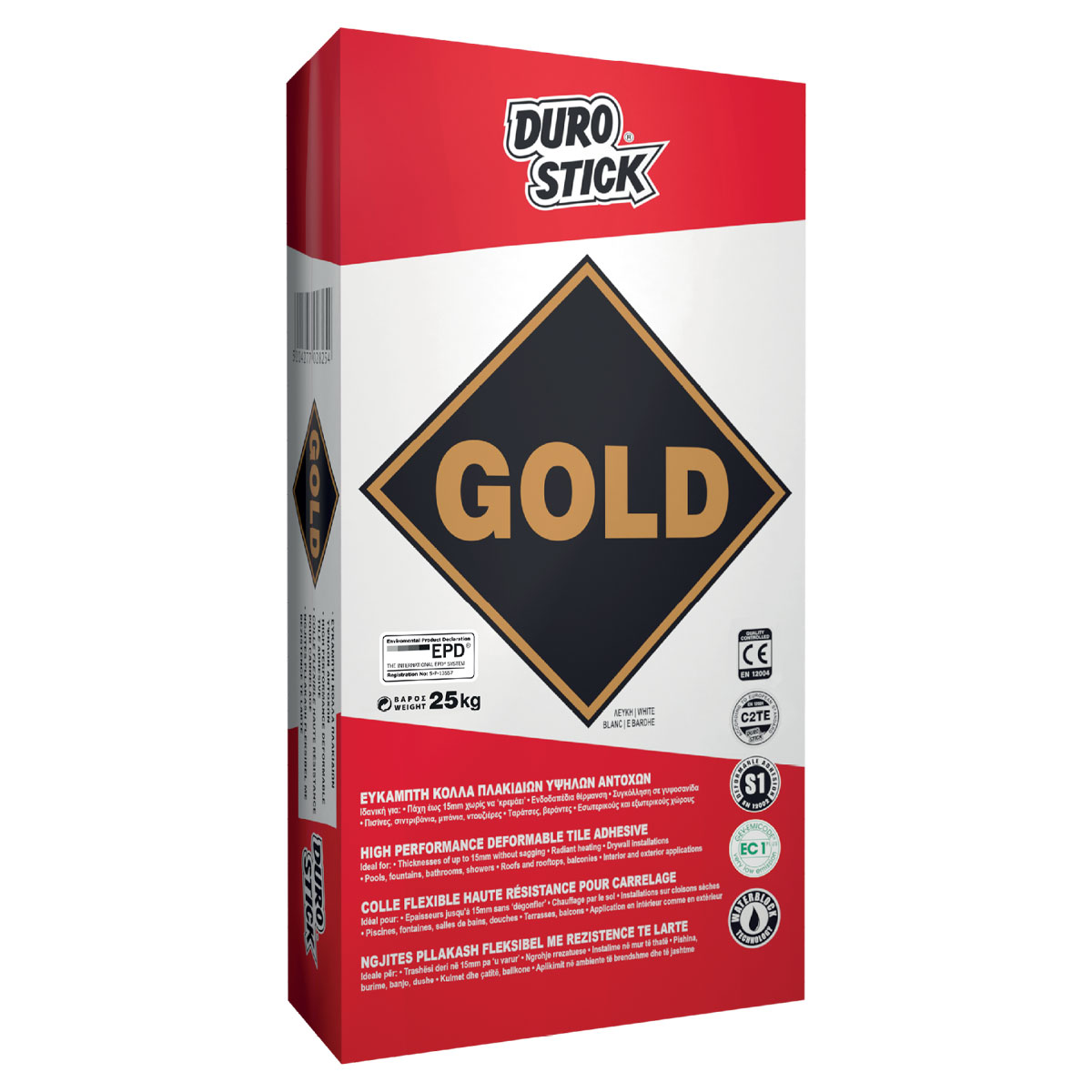 Εύκαμπτη κόλλα πλακιδίων υψηλών αντοχών GOLD DUROSTICK Εύκαμπτη κόλλα πλακιδίων υψηλών αντοχών GOLD DUROSTICK